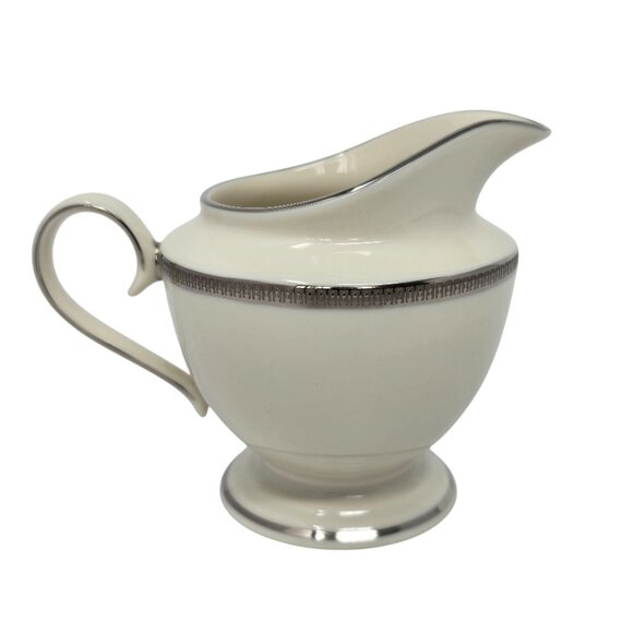 Lenox Presidential Collection Creamer Tuxedo Platinum Ivory Porcelain China - Picture 1 of 12